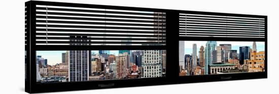 Window View with Venetian Blinds: Cityscape with the Empire State Building-Philippe Hugonnard-Stretched Canvas