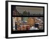 Window View with Venetian Blinds: Cityscape with the New Yorker Hotel at Sunset - Manhattan-Philippe Hugonnard-Framed Photographic Print