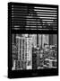 Window View with Venetian Blinds: Cityscape with the New Yorker Hotel - Manhattan, New York, USA-Philippe Hugonnard-Stretched Canvas