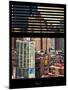 Window View with Venetian Blinds: Cityscape with the New Yorker Hotel - Manhattan-Philippe Hugonnard-Mounted Photographic Print