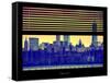 Window View with Venetian Blinds: Cityscape with the One World Trade Center (1WTC) at Nightfall-Philippe Hugonnard-Framed Stretched Canvas