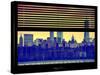 Window View with Venetian Blinds: Cityscape with the One World Trade Center (1WTC) at Nightfall-Philippe Hugonnard-Stretched Canvas