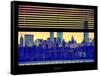 Window View with Venetian Blinds: Cityscape with the One World Trade Center (1WTC) at Nightfall-Philippe Hugonnard-Framed Stretched Canvas