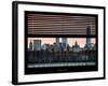 Window View with Venetian Blinds: Cityscape with the One World Trade Center (1WTC) at Nightfall-Philippe Hugonnard-Framed Photographic Print