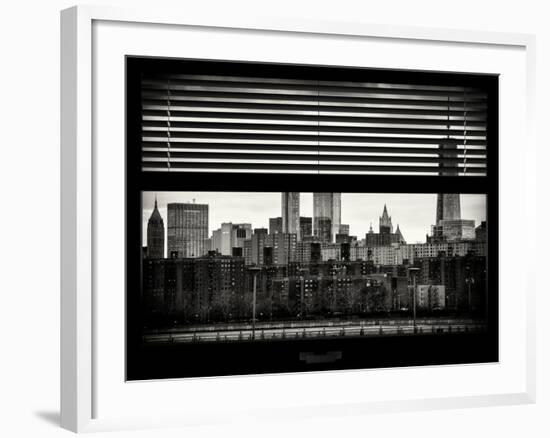 Window View with Venetian Blinds: Cityscape with the One World Trade Center (1WTC) at Nightfall-Philippe Hugonnard-Framed Photographic Print