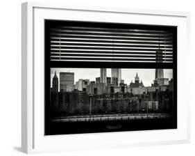 Window View with Venetian Blinds: Cityscape with the One World Trade Center (1WTC) at Nightfall-Philippe Hugonnard-Framed Photographic Print