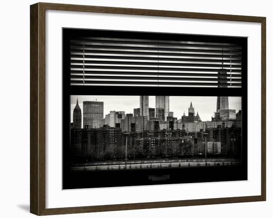 Window View with Venetian Blinds: Cityscape with the One World Trade Center (1WTC) at Nightfall-Philippe Hugonnard-Framed Photographic Print