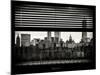 Window View with Venetian Blinds: Cityscape with the One World Trade Center (1WTC) at Nightfall-Philippe Hugonnard-Mounted Photographic Print