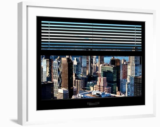 Window View with Venetian Blinds: Cityscape-Philippe Hugonnard-Framed Photographic Print