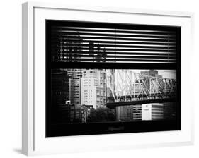 Window View with Venetian Blinds: Ed Koch Queensboro Bridge View - Architecture and Buildings-Philippe Hugonnard-Framed Photographic Print