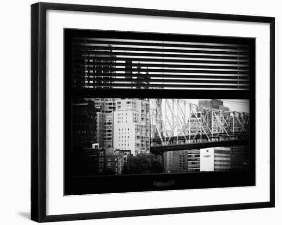 Window View with Venetian Blinds: Ed Koch Queensboro Bridge View - Architecture and Buildings-Philippe Hugonnard-Framed Photographic Print