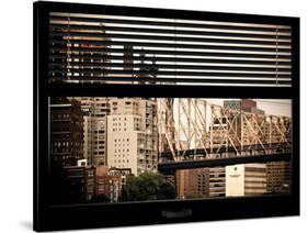 Window View with Venetian Blinds: Ed Koch Queensboro Bridge View - Architecture and Buildings-Philippe Hugonnard-Stretched Canvas
