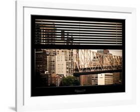 Window View with Venetian Blinds: Ed Koch Queensboro Bridge View - Architecture and Buildings-Philippe Hugonnard-Framed Photographic Print