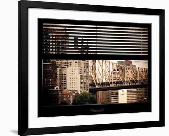 Window View with Venetian Blinds: Ed Koch Queensboro Bridge View - Architecture and Buildings-Philippe Hugonnard-Framed Photographic Print