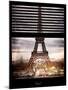 Window View with Venetian Blinds: Eiffel Tower and the Champ de Mars - Paris, France-Philippe Hugonnard-Mounted Photographic Print