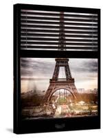 Window View with Venetian Blinds: Eiffel Tower and the Champ de Mars - Paris, France-Philippe Hugonnard-Stretched Canvas