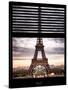 Window View with Venetian Blinds: Eiffel Tower and the Champ de Mars - Paris, France-Philippe Hugonnard-Stretched Canvas