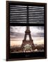 Window View with Venetian Blinds: Eiffel Tower and the Champ de Mars - Paris, France-Philippe Hugonnard-Framed Photographic Print