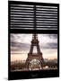 Window View with Venetian Blinds: Eiffel Tower and the Champ de Mars - Paris, France-Philippe Hugonnard-Mounted Photographic Print