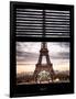 Window View with Venetian Blinds: Eiffel Tower and the Champ de Mars - Paris, France-Philippe Hugonnard-Framed Photographic Print