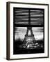 Window View with Venetian Blinds: Eiffel Tower and the Champ de Mars - Paris, France-Philippe Hugonnard-Framed Premium Photographic Print