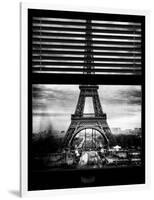 Window View with Venetian Blinds: Eiffel Tower and the Champ de Mars - Paris, France-Philippe Hugonnard-Framed Photographic Print