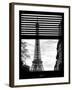 Window View with Venetian Blinds: Eiffel Tower at Sunset - French Architecture-Philippe Hugonnard-Framed Photographic Print