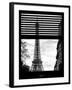 Window View with Venetian Blinds: Eiffel Tower at Sunset - French Architecture-Philippe Hugonnard-Framed Photographic Print