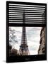 Window View with Venetian Blinds: Eiffel Tower at Sunset - French Architecture-Philippe Hugonnard-Stretched Canvas