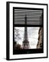 Window View with Venetian Blinds: Eiffel Tower at Sunset - French Architecture-Philippe Hugonnard-Framed Photographic Print