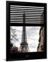 Window View with Venetian Blinds: Eiffel Tower at Sunset - French Architecture-Philippe Hugonnard-Framed Photographic Print