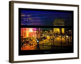 Window View with Venetian Blinds: Haussmann Appartment Paris - the Arc de Triomphe View-Philippe Hugonnard-Framed Photographic Print