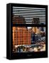 Window View with Venetian Blinds: High Rises in Lower Manhattan from a Chelsea-Philippe Hugonnard-Framed Stretched Canvas