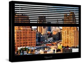 Window View with Venetian Blinds: High Rises in Lower Manhattan from the Meatpacking District-Philippe Hugonnard-Stretched Canvas