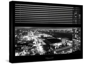 Window View with Venetian Blinds: Hudson River by Night - Manhattan-Philippe Hugonnard-Stretched Canvas