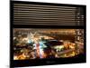 Window View with Venetian Blinds: Hudson River by Night - Manhattan-Philippe Hugonnard-Mounted Photographic Print