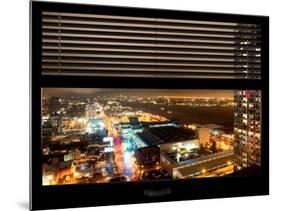 Window View with Venetian Blinds: Hudson River by Night - Manhattan-Philippe Hugonnard-Mounted Photographic Print