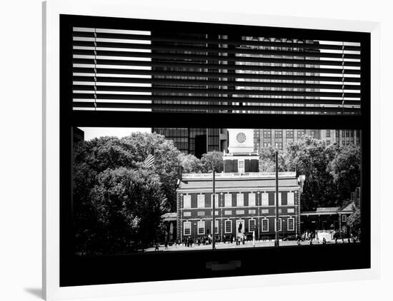 Window View with Venetian Blinds: Independence Hall and Pennsylvania State House-Philippe Hugonnard-Framed Photographic Print