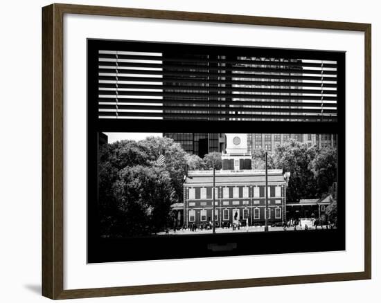 Window View with Venetian Blinds: Independence Hall and Pennsylvania State House-Philippe Hugonnard-Framed Photographic Print