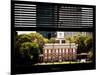 Window View with Venetian Blinds: Independence Hall and Pennsylvania State House-Philippe Hugonnard-Mounted Photographic Print