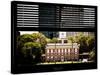 Window View with Venetian Blinds: Independence Hall and Pennsylvania State House-Philippe Hugonnard-Stretched Canvas