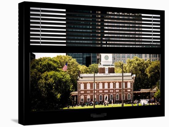 Window View with Venetian Blinds: Independence Hall and Pennsylvania State House-Philippe Hugonnard-Stretched Canvas