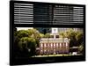 Window View with Venetian Blinds: Independence Hall and Pennsylvania State House-Philippe Hugonnard-Stretched Canvas