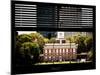 Window View with Venetian Blinds: Independence Hall and Pennsylvania State House-Philippe Hugonnard-Mounted Photographic Print