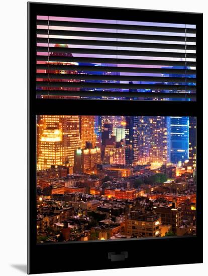 Window View with Venetian Blinds: Landscape by Misty Colors Night-Philippe Hugonnard-Mounted Photographic Print