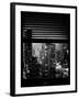 Window View with Venetian Blinds: Landscape by Misty Night - the New Yorker Hotel-Philippe Hugonnard-Framed Photographic Print