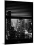 Window View with Venetian Blinds: Landscape by Misty Night - the New Yorker Hotel-Philippe Hugonnard-Mounted Photographic Print