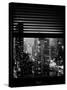 Window View with Venetian Blinds: Landscape by Misty Night - the New Yorker Hotel-Philippe Hugonnard-Stretched Canvas
