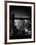 Window View with Venetian Blinds: Landscape by Misty Night - the New Yorker Hotel-Philippe Hugonnard-Framed Photographic Print