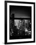 Window View with Venetian Blinds: Landscape by Misty Night - the New Yorker Hotel-Philippe Hugonnard-Framed Photographic Print